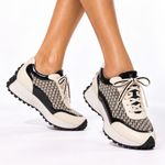 Tênis Couro Premium Sport Glow Off White Preto
