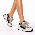 Tênis Couro Premium Sport Glow Off White Preto