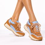 Tênis Couro Premium Sport Glow Tressê Caramelo