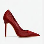 Scarpin Couro Pelo Premium Salto Alto Fino Vinho