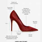 Scarpin Couro Pelo Premium Salto Alto Fino Vinho