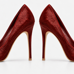 Scarpin Couro Pelo Premium Salto Alto Fino Vinho