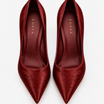 Scarpin Couro Pelo Premium Salto Alto Fino Vinho