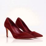 Scarpin Couro Pelo Premium Salto Médio Fino Vinho