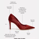 Scarpin Couro Pelo Premium Salto Médio Fino Vinho