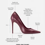 Scarpin Premium 100% em Couro Legítimo | Salto Alto Fino Vinho