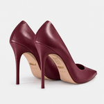 Scarpin Premium 100% em Couro Legítimo | Salto Alto Fino Vinho