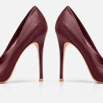 Scarpin Premium 100% em Couro Legítimo | Salto Alto Fino Vinho