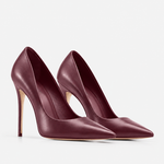 Scarpin Premium 100% em Couro Legítimo | Salto Alto Fino Vinho