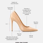 Scarpin Premium 100% em Couro Legítimo | Salto Alto Fino Nude