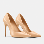 Scarpin Premium 100% em Couro Legítimo | Salto Alto Fino Nude