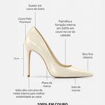 Scarpin Premium 100% em Couro Legítimo | Salto Alto Fino Off White
