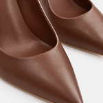 Scarpin Premium 100% em Couro Legítimo | Salto Alto Fino Marrom