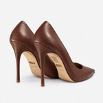 Scarpin Premium 100% em Couro Legítimo | Salto Alto Fino Marrom