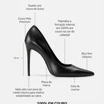 Scarpin Premium 100% em Couro Legítimo | Salto Alto Fino Preto