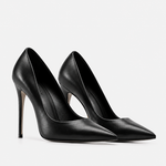 Scarpin Premium 100% em Couro Legítimo | Salto Alto Fino Preto