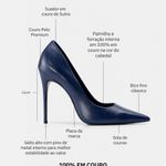 Scarpin Premium 100% em Couro Legítimo | Salto Alto Fino Azul