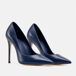 Scarpin Premium 100% em Couro Legítimo | Salto Alto Fino Azul