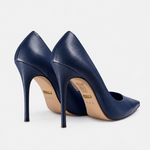 Scarpin Premium 100% em Couro Legítimo | Salto Alto Fino Azul