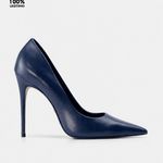Scarpin Premium 100% em Couro Legítimo | Salto Alto Fino Azul