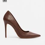 Scarpin Premium 100% em Couro Legítimo | Salto Alto Fino Marrom