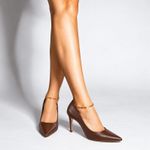 Scarpin Premium 100% em Couro Legítimo | Salto Médio Fino Marrom