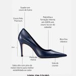 Scarpin Premium 100% em Couro Legítimo | Salto Médio Fino Azul