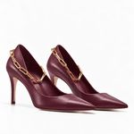 Scarpin Premium 100% em Couro Legítimo | Salto Médio Fino Vinho