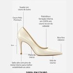 Scarpin Premium 100% em Couro Legítimo | Salto Médio Fino Off White