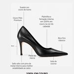 Scarpin Premium 100% em Couro Legítimo | Salto Médio Fino Preto