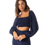Blusa Manga Laço Safira