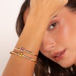 Bracelete Quartzo Dourado