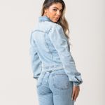 Jaqueta Jeans Cropped Feminina Zune