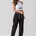 Calça Dad Sarja Preta Feminina Zune