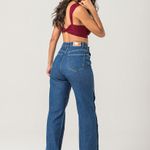 Calça Straight Feminina Jeans Casual Zune
