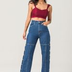 Calça Straight Feminina Jeans Casual Zune