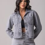 Jaqueta Jeans Cropped Feminino Zune 