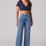 Calça Feminina Jeans Wide Leg Zune