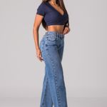 Calça Feminina Jeans Wide Leg Zune