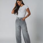 Calça Feminina Jeans Cinza Baggy Zune