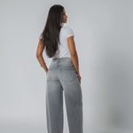 Calça Feminina Jeans Cinza Baggy Zune