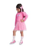 Vestido moletinho coração c/ tule