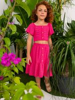Cropped e saia midi laise