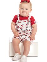 Conjunto cotton jardineira