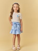 Blusa malha e saia new look
