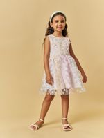 Vestido em tule flores 3D