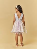 Vestido em tule flores 3D