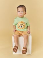 T-shirt em meia malha e short gorguinho