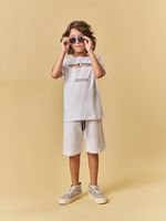 T-shirt em meia malha e bermuda moletinho