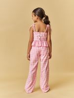 Cropped peplum e calça wide